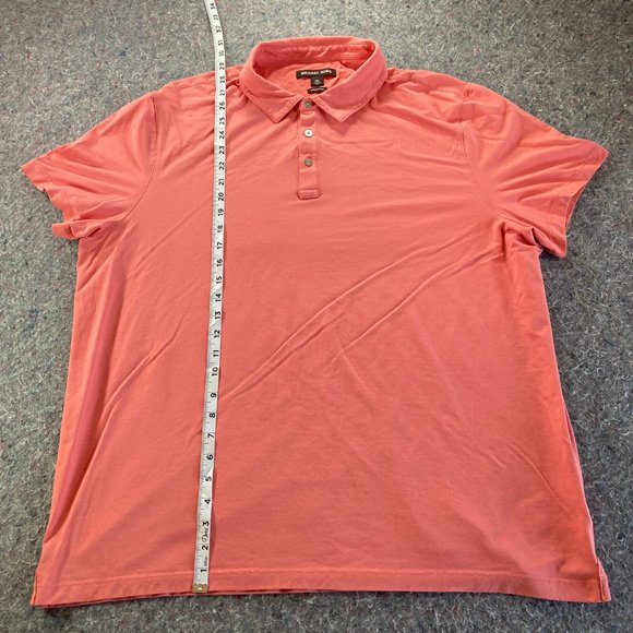 Michael Kors Polo Shirt Mens Adult XXL Pink Stretch Pima Golf Golfer Rugby - Picture 4 of 9